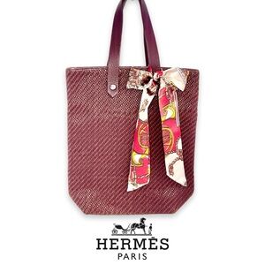 Hermés Ahmedebad Woven Leather Tote in Burnt Sienna 🍁